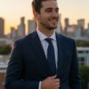Handsome Man in a Suit _ Confident Business Style