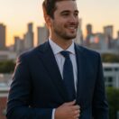 Handsome Man in a Suit _ Confident Business Style